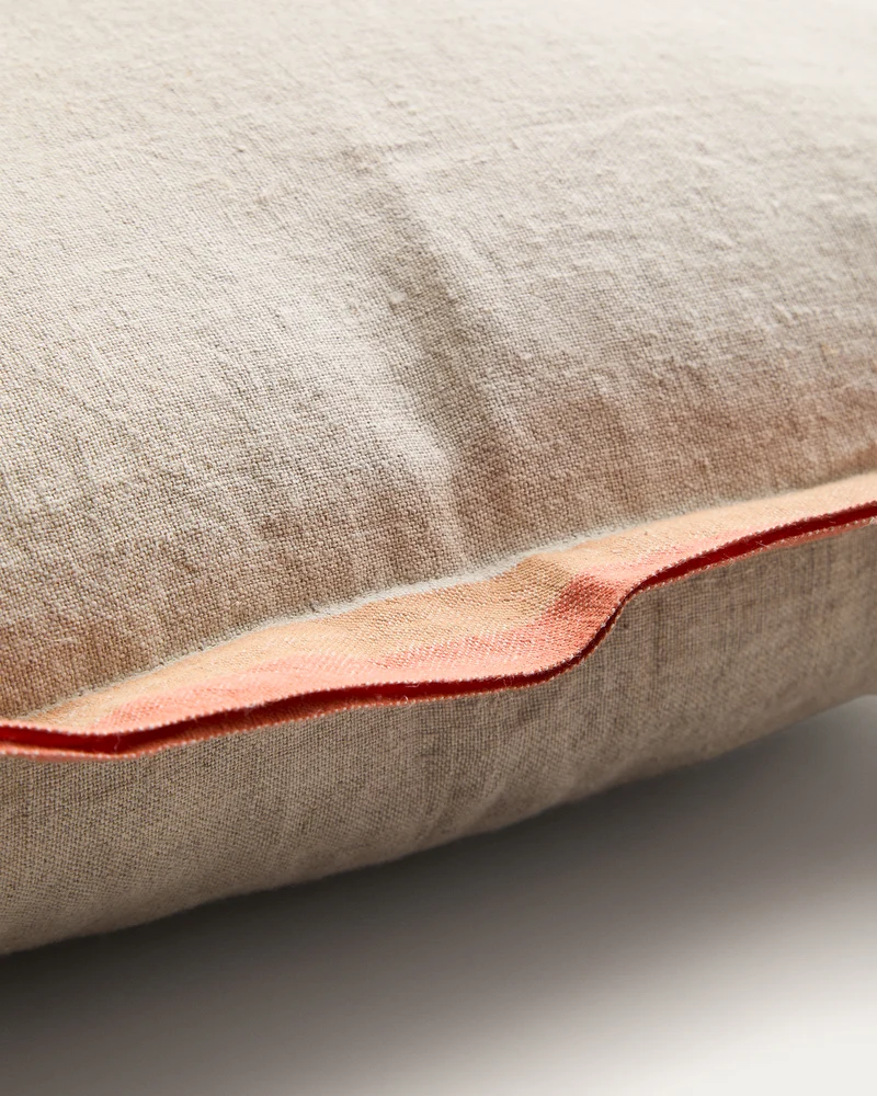 Disea cushion cover beige with orange 45 x 45cm