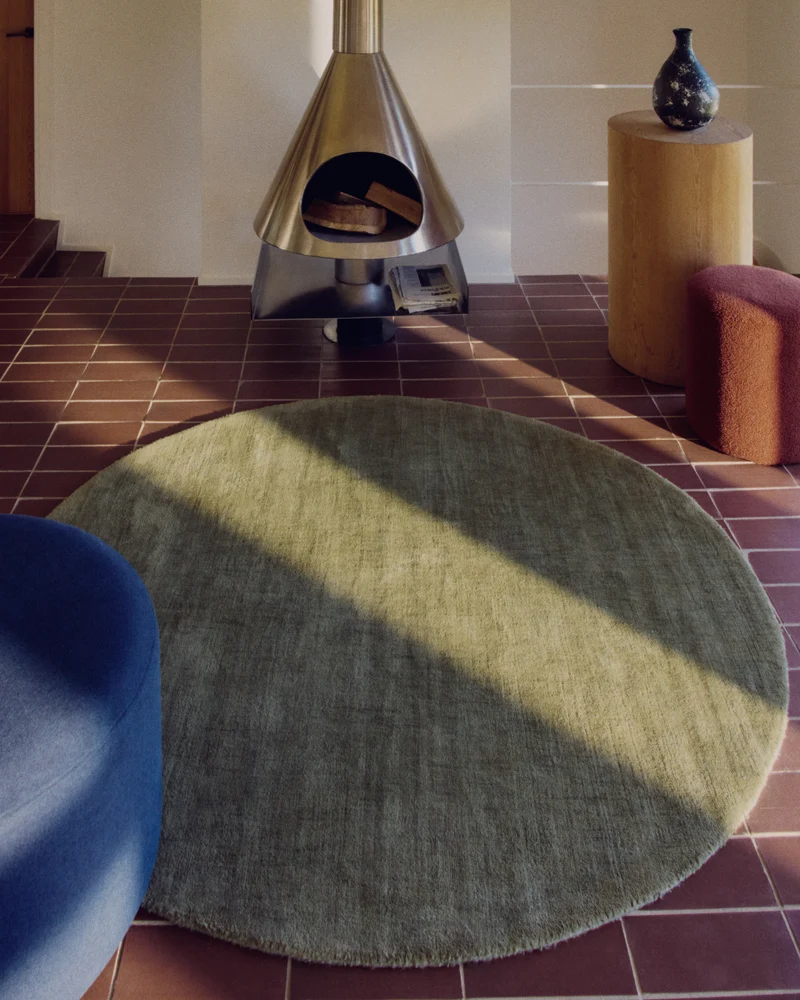 Empuries green round rug Ø200cm