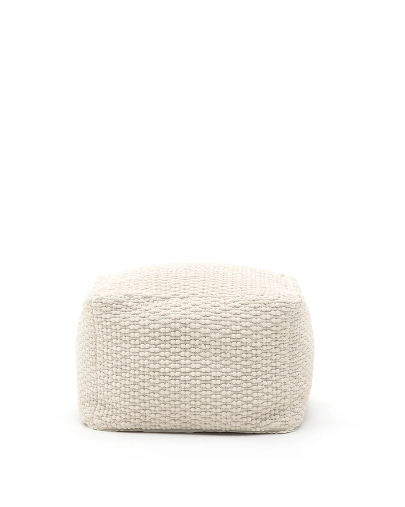 Mascarell pouffe in white, 60 x 60 cm