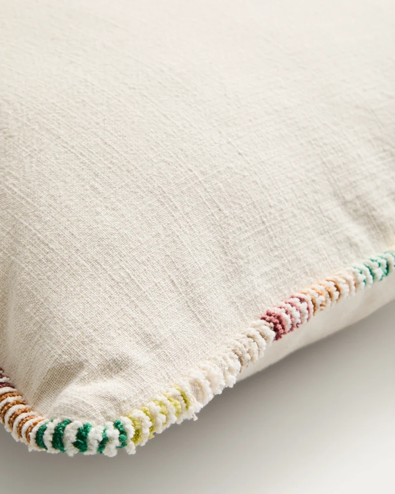 Enari cushion cover with multicoloured piping 50 x 50 cm