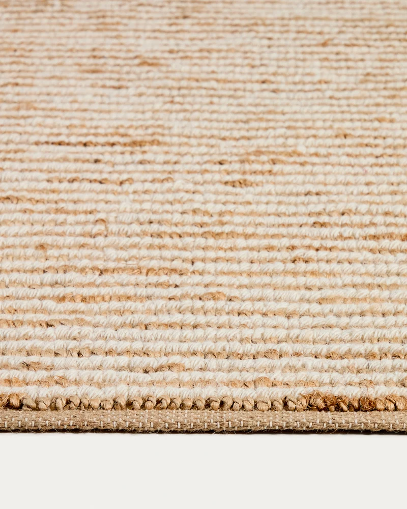 Derule beige jute and wool rug 230 x 160cm