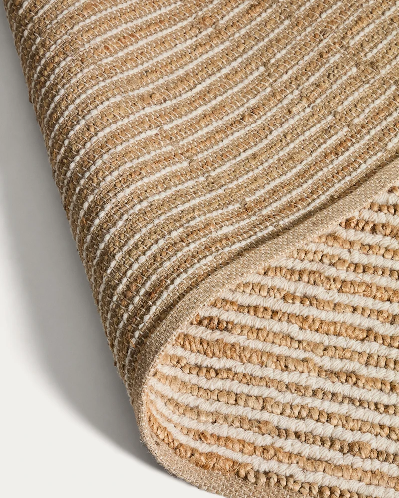 Derule beige jute and wool rug 230 x 160cm