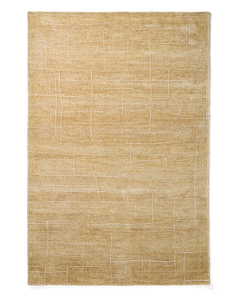 Eloda mustard wool and viscose rug 200 x 300cm