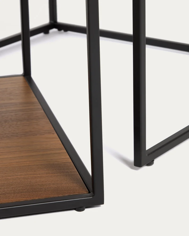 Yoana set of 2 nesting coffee tables - Walnut & Black