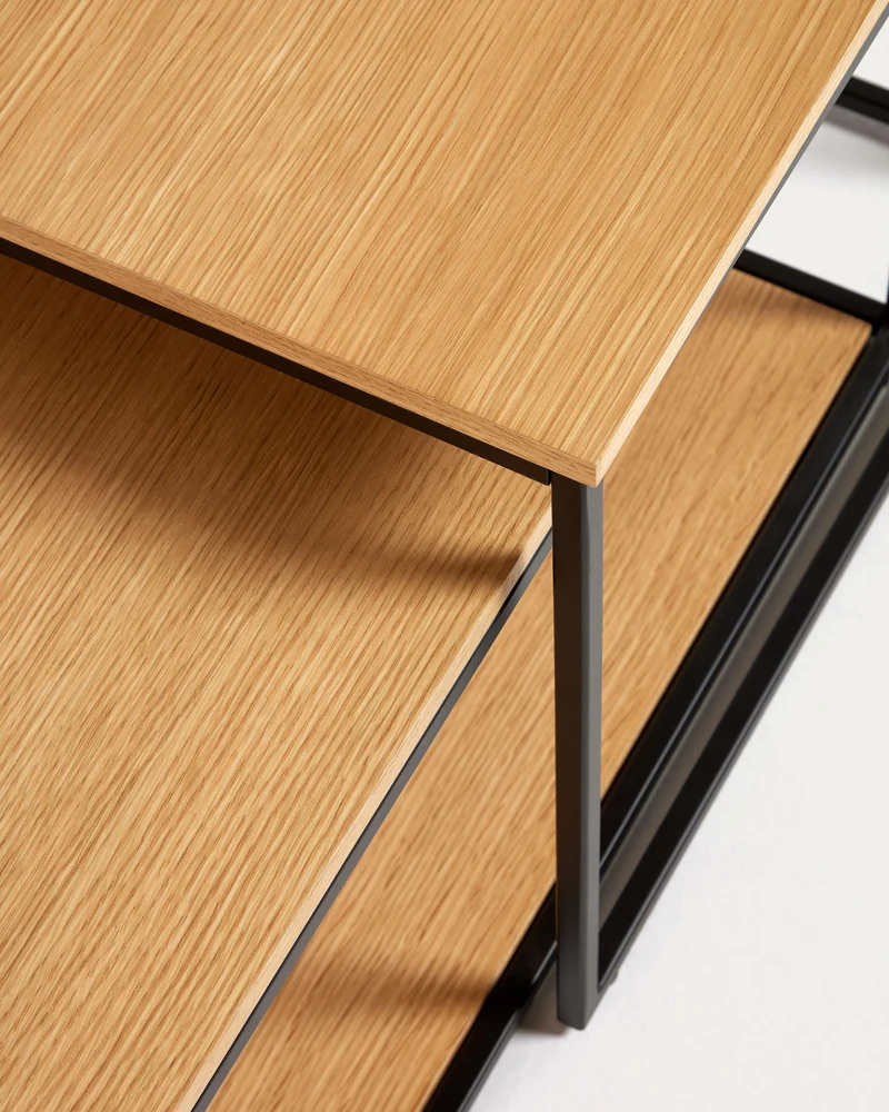 Yoana set of 2 nesting coffee tables - Oak & Black