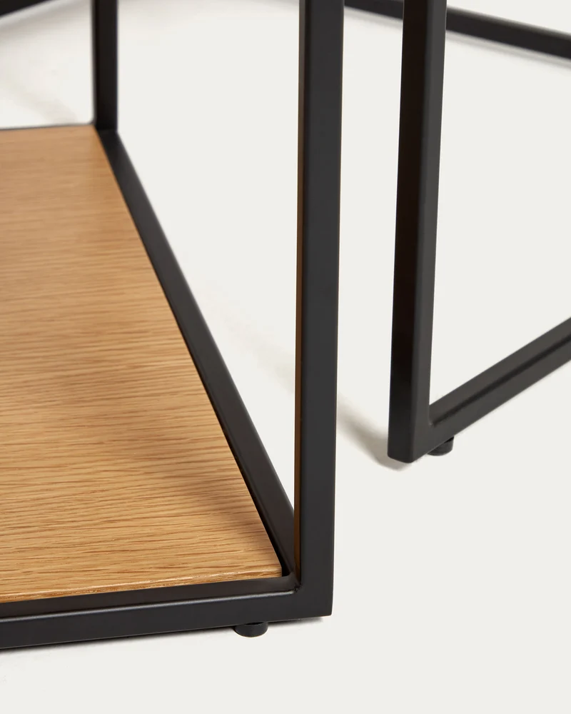 Yoana set of 2 nesting coffee tables - Oak & Black