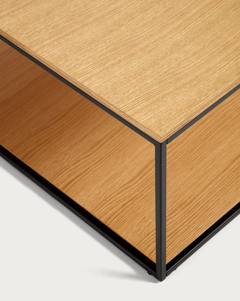 Yoana Square Coffee Table - Oak & Black