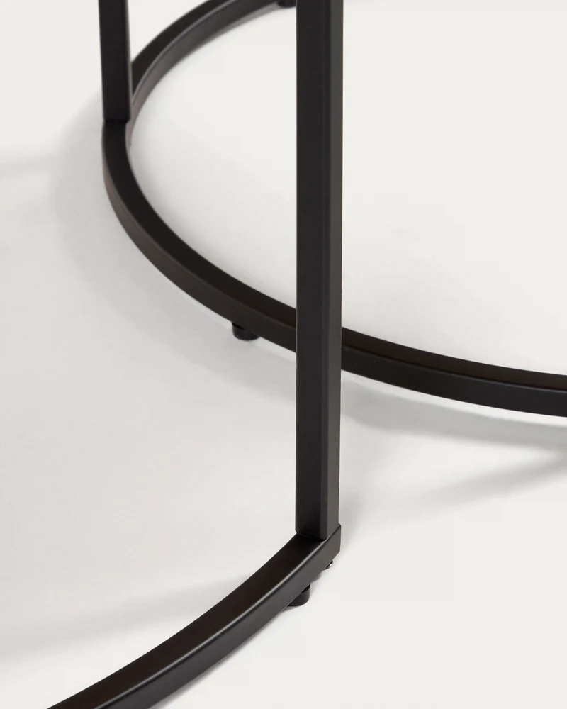 Yoana Nesting Side Tables - Walnut & Black
