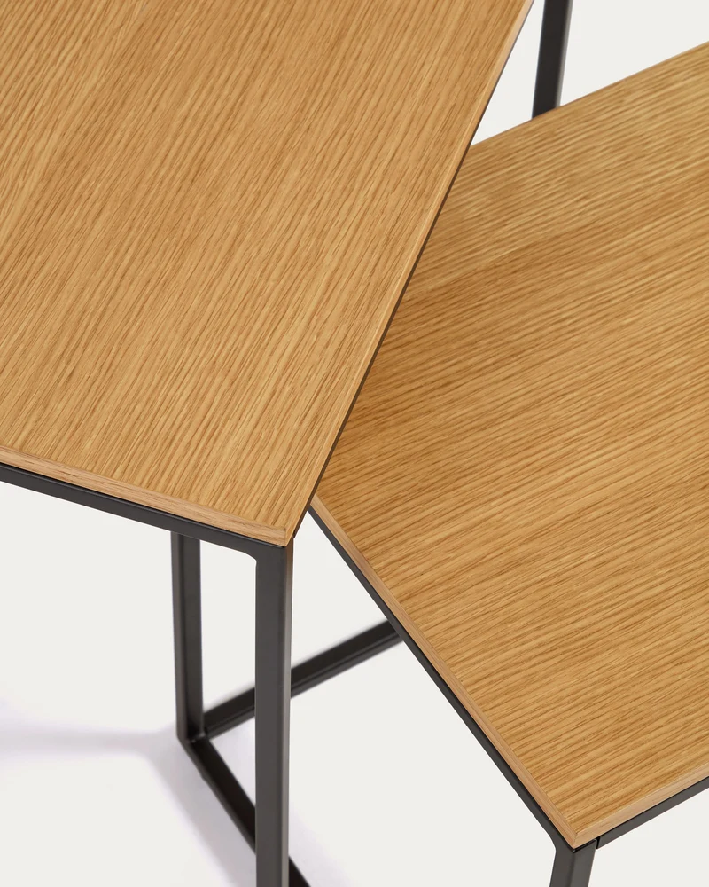 Yoana Nesting side tables - Oak & Black
