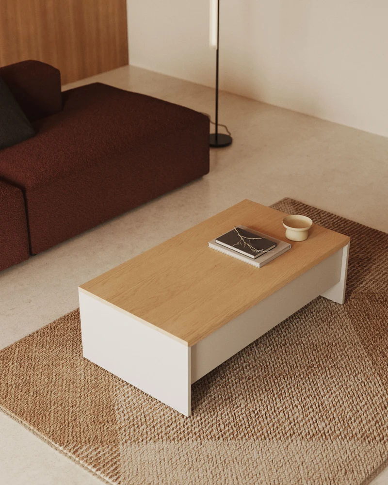 Abilen Coffee Table - Oak & White