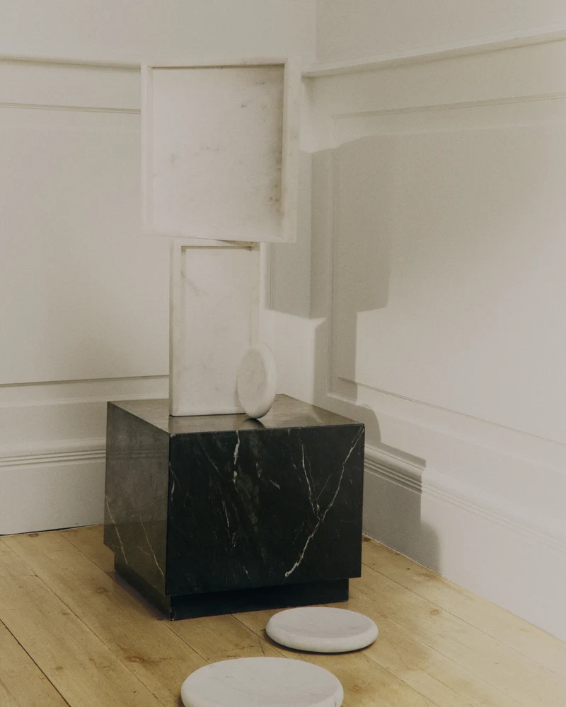 Sorein Side Table - Black Marble