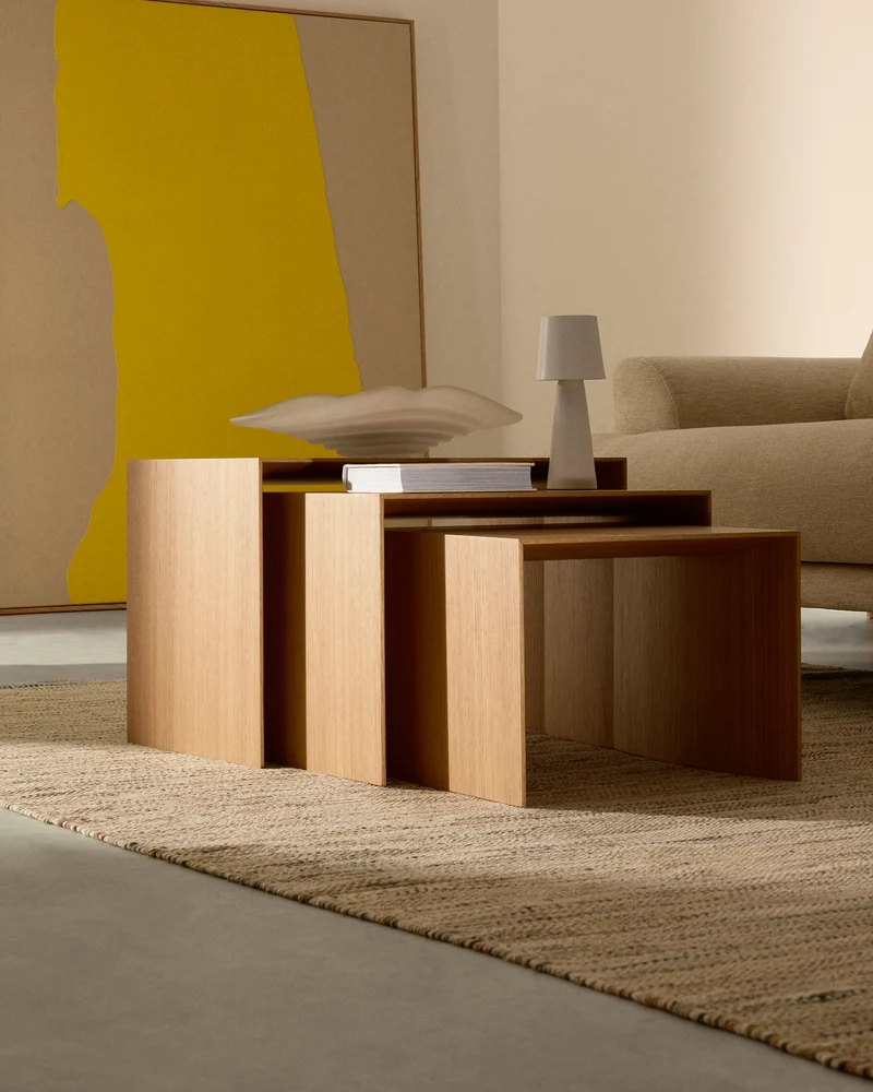 Litto set of 3 oak nesting tables