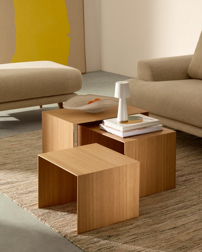 Litto set of 3 oak nesting tables