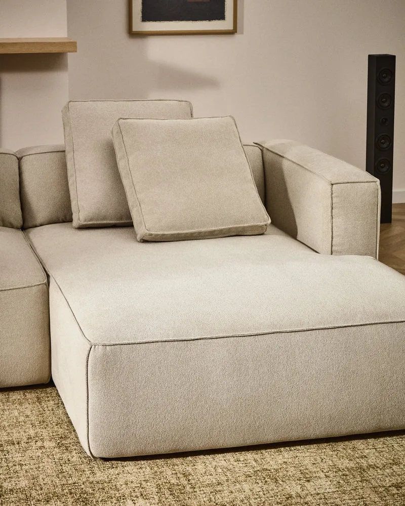 Marela beige chenille 3-seater sofa bed with right chaise longue 276cm