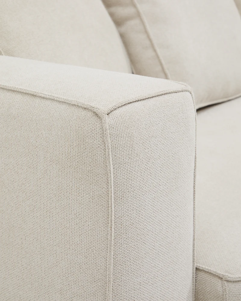 Marela beige chenille 3-seater sofa bed with right chaise longue 276cm