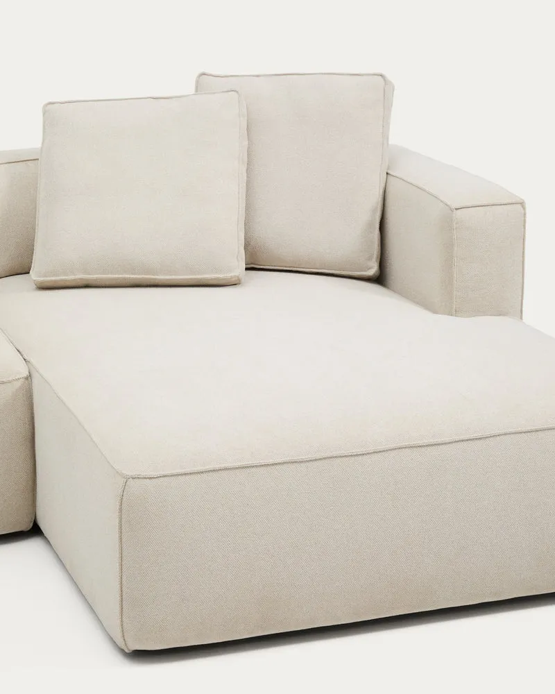 Marela beige chenille 3-seater sofa bed with right chaise longue 276cm