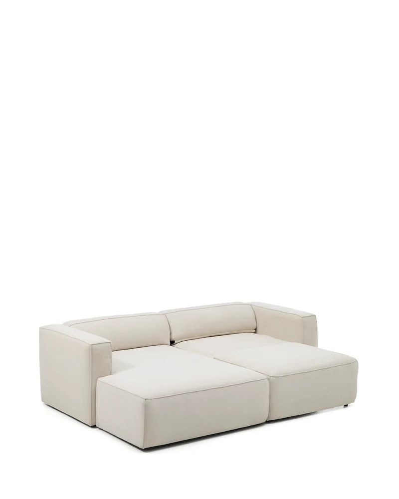 Marela beige chenille 3-seater sofa bed with left chaise longue 236cm