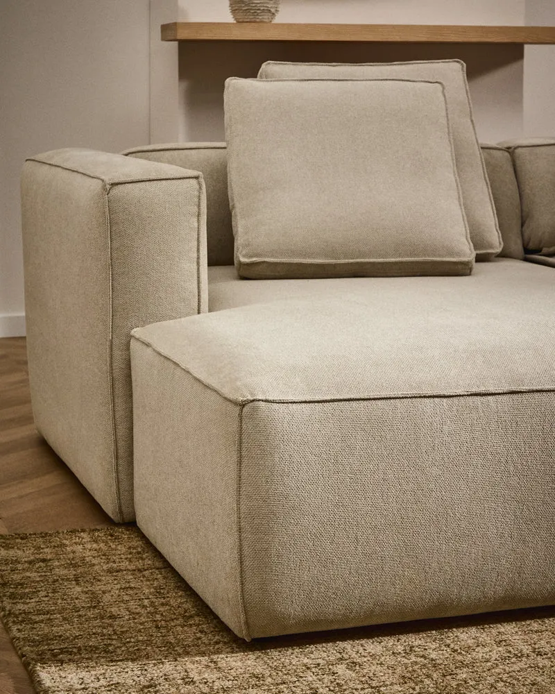 Marela beige chenille 3-seater sofa bed with left chaise longue 236cm