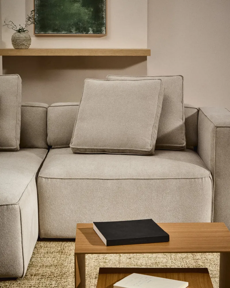Marela beige chenille 3-seater sofa bed with left chaise longue 236cm