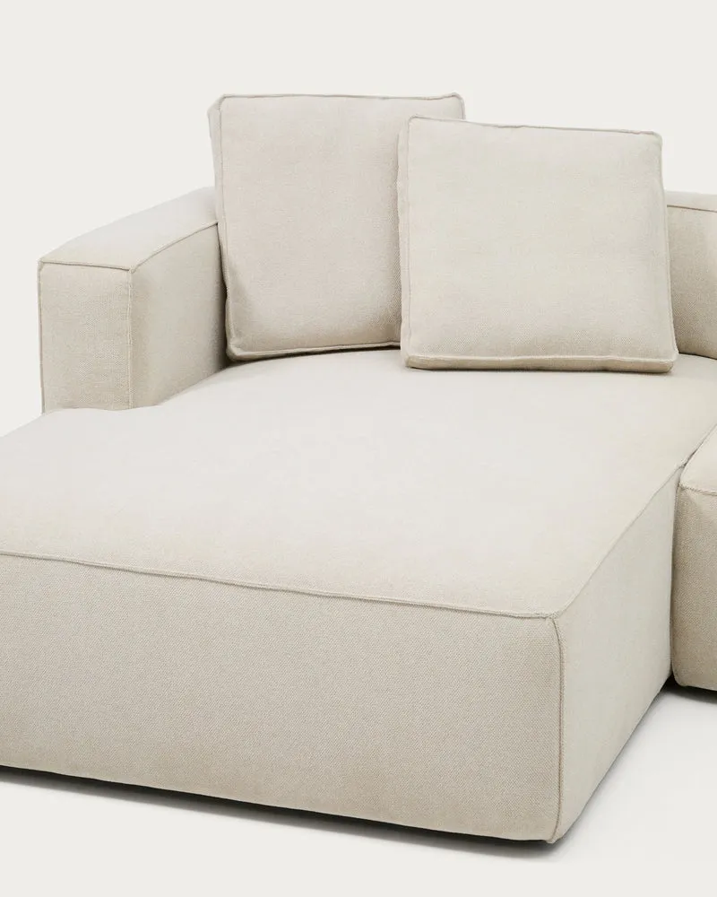 Marela beige chenille 3-seater sofa bed with left chaise longue 236cm