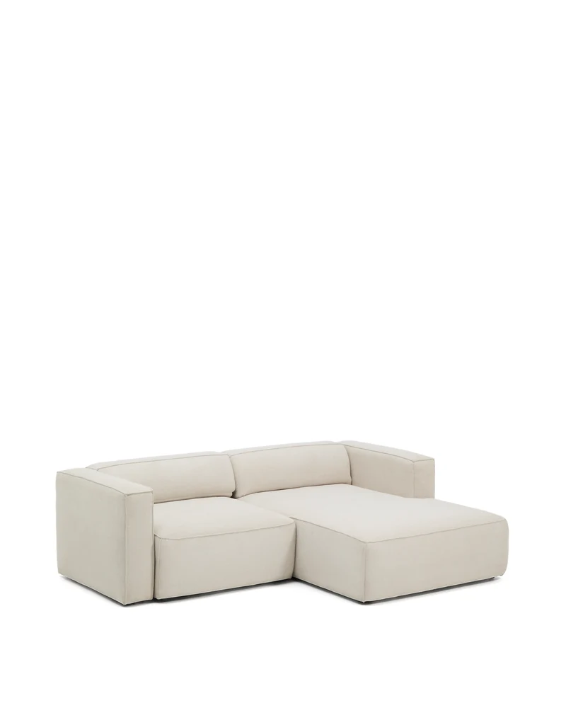 Marela beige chenille 3-seater sofa bed with right chaise longue 236cm