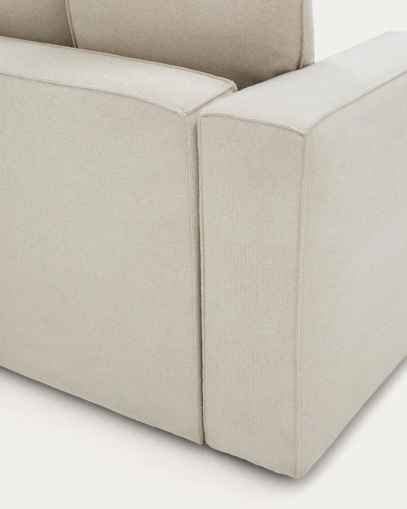 Marela beige chenille 3-seater sofa bed with right chaise longue 236cm
