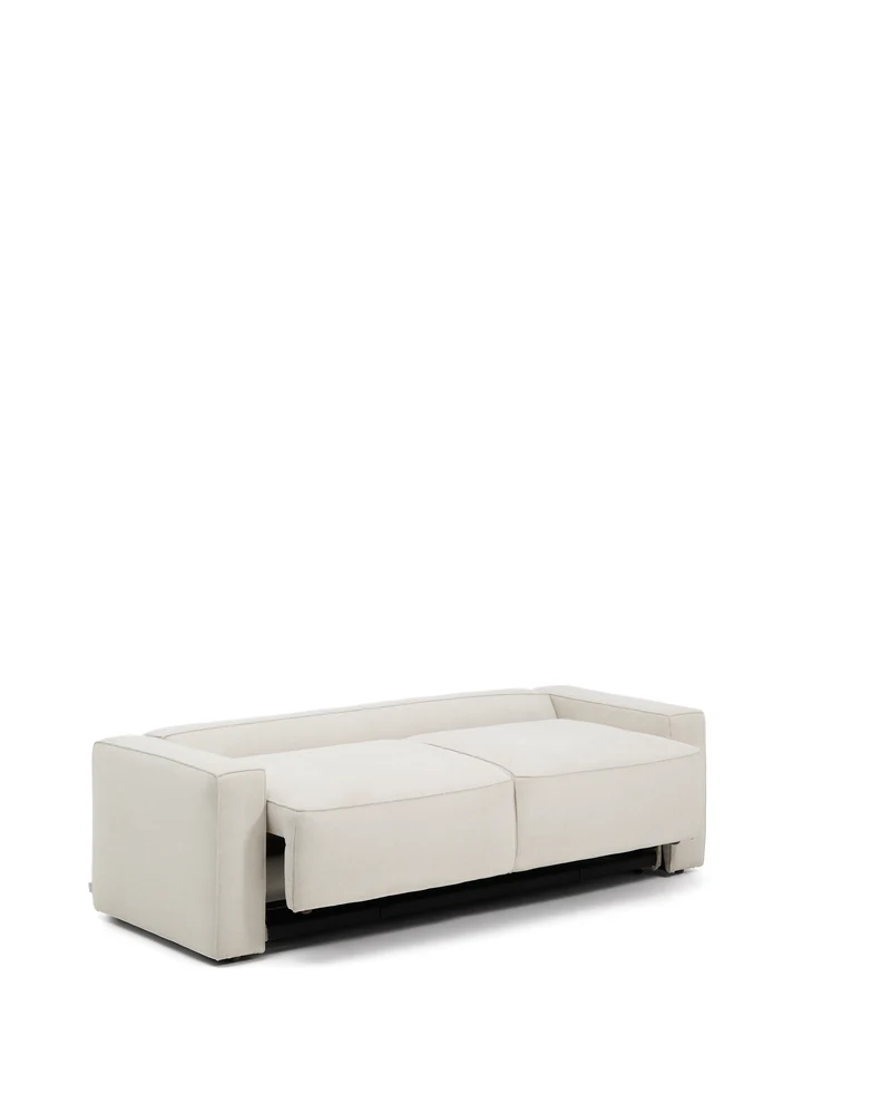Marela beige chenille 3-seater sofa bed 236cm
