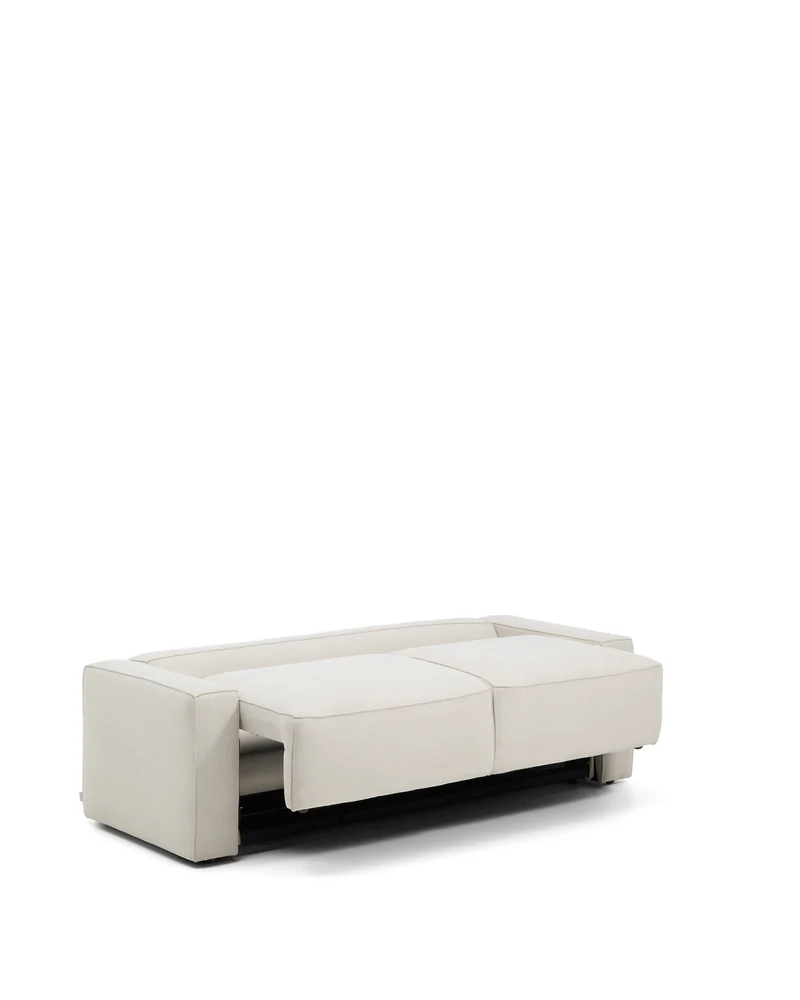 Marela beige chenille 3-seater sofa bed 236cm