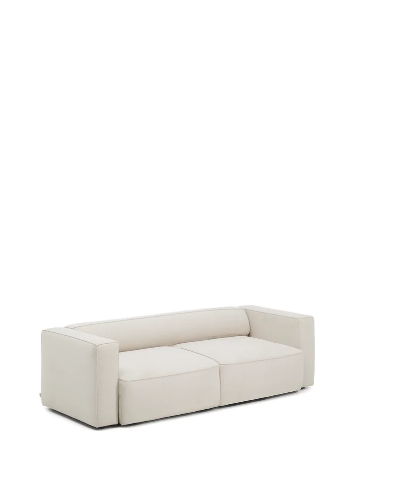 Marela beige chenille 3-seater sofa bed 236cm