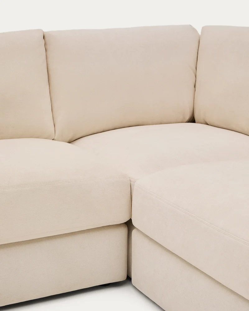 Alea 5-seater modular corner sofa with removable cover in ecru chenille 310 x 310cm