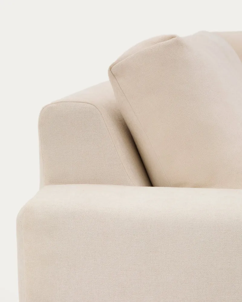 Alea 5-seater modular corner sofa with removable cover in ecru chenille 310 x 310cm
