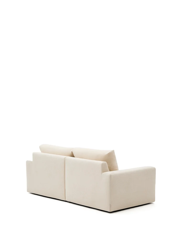 Alea ecru chenille 3-seater modular sofa with right chaise longue and removable cover 220cm