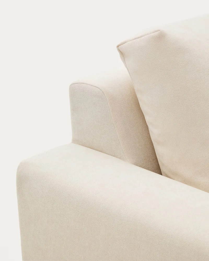 Alea ecru chenille 3-seater modular sofa with right chaise longue and removable cover 220cm