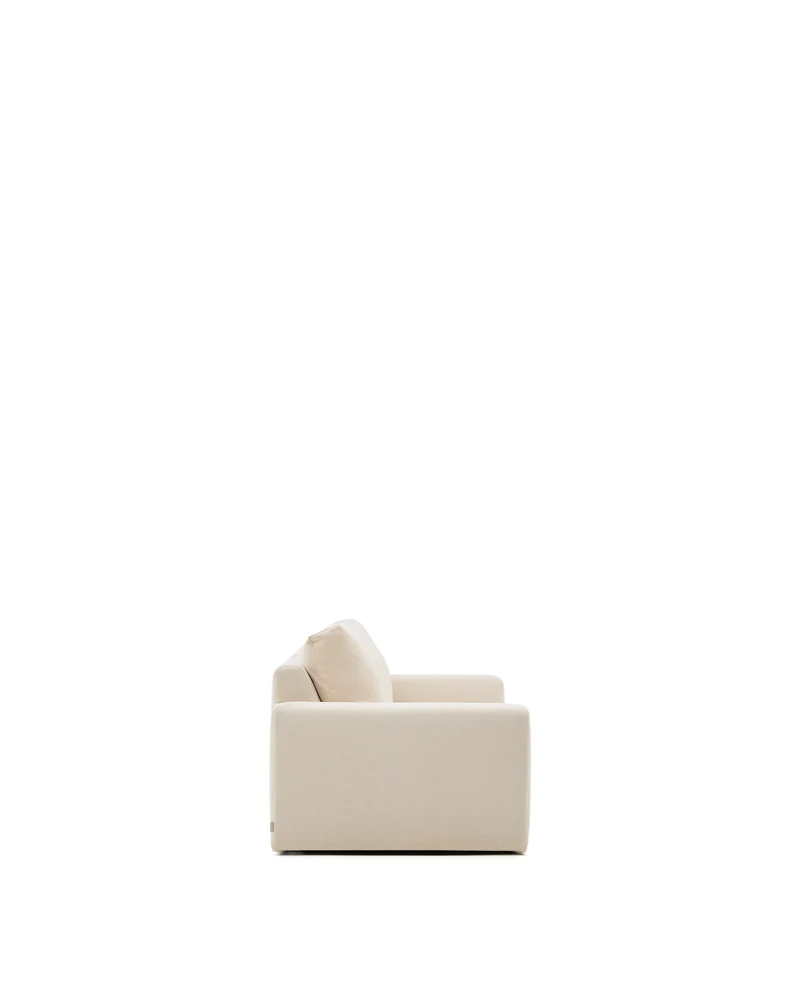 Alea ecru chenille 3-seater modular sofa with removable cover 220cm