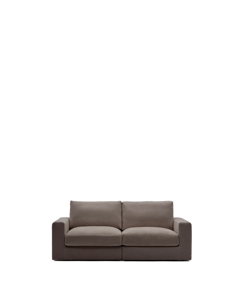 Alea dark brown chenille 3-seater modular sofa with removable cover 220cm