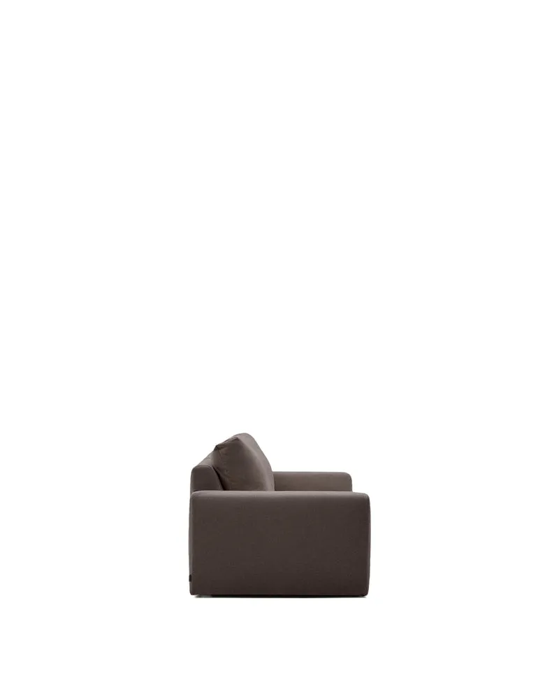 Alea dark brown chenille 3-seater modular sofa with removable cover 220cm
