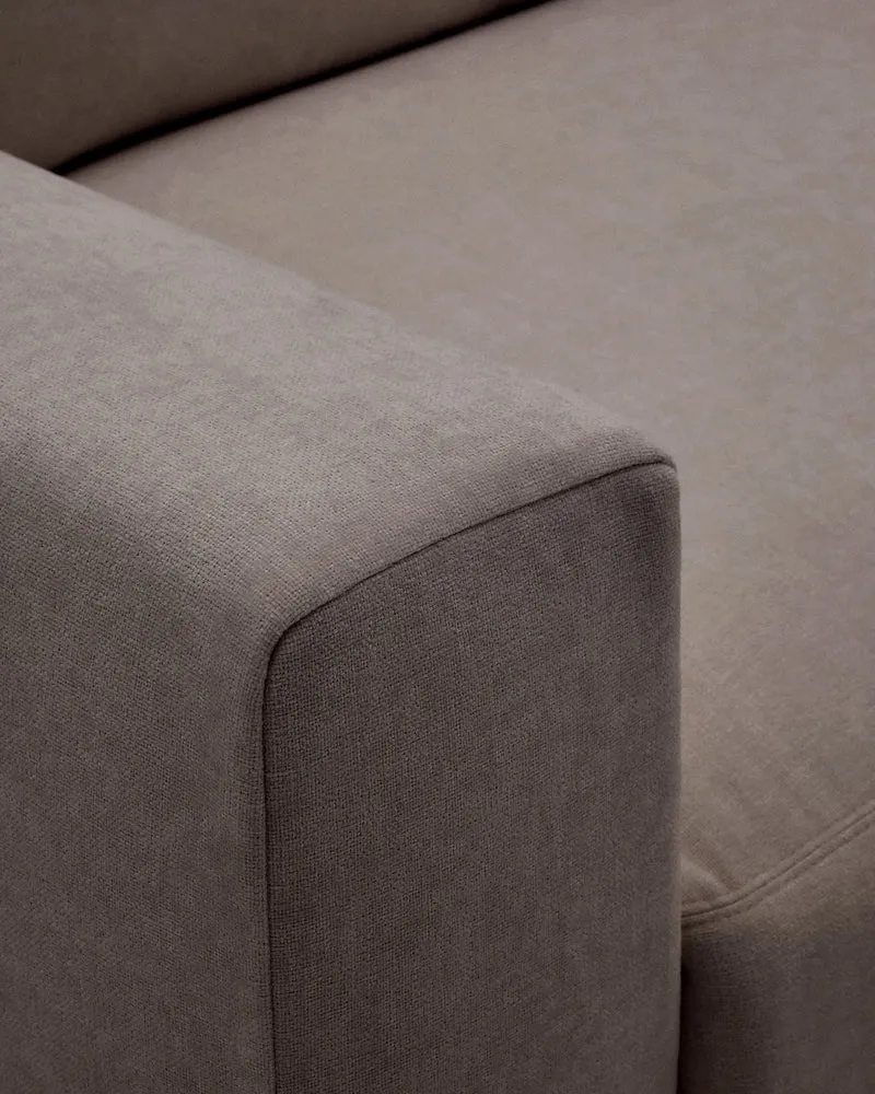 Alea dark brown chenille 3-seater modular sofa with removable cover 220cm