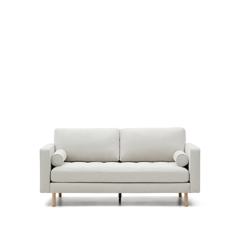 Debra 2-seater sofa in pearl chenille and natural legs, 182 cm FSC Mix Credit