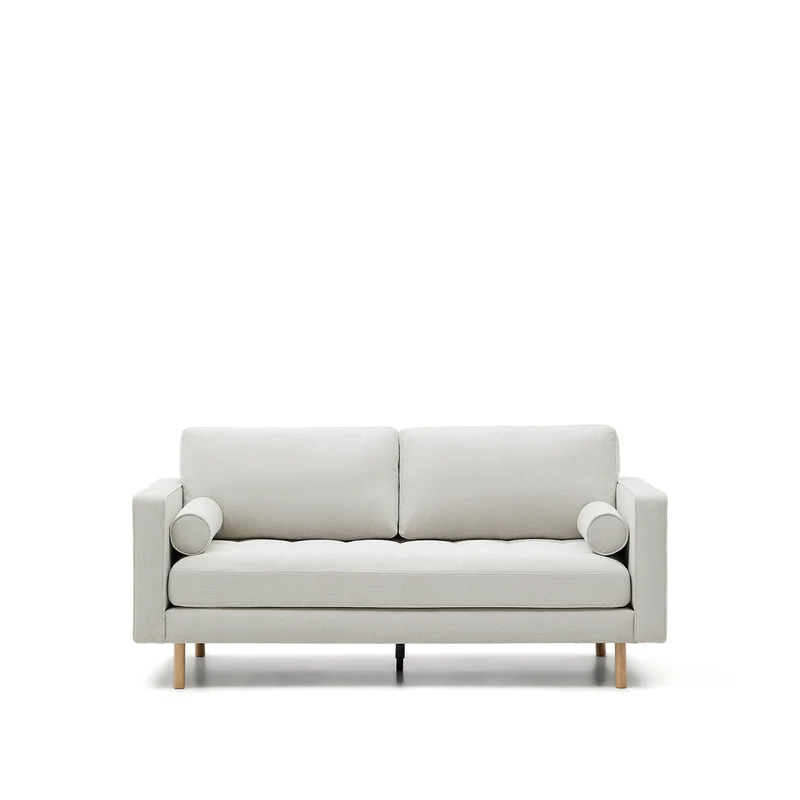 Debra 2-seater sofa in pearl chenille and natural legs, 182 cm FSC Mix Credit