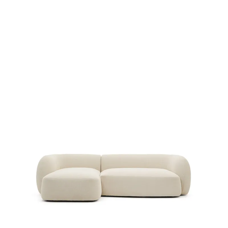 Martina ecru chenille 3-seater modular sofa with left chaise longue 287cm