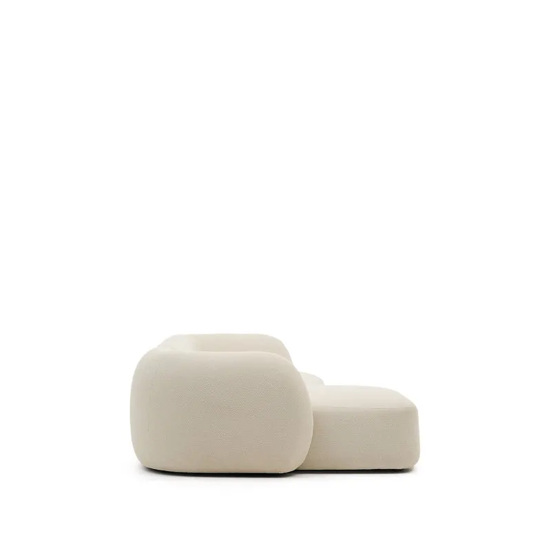 Martina ecru chenille 3-seater modular sofa with left chaise longue 287cm