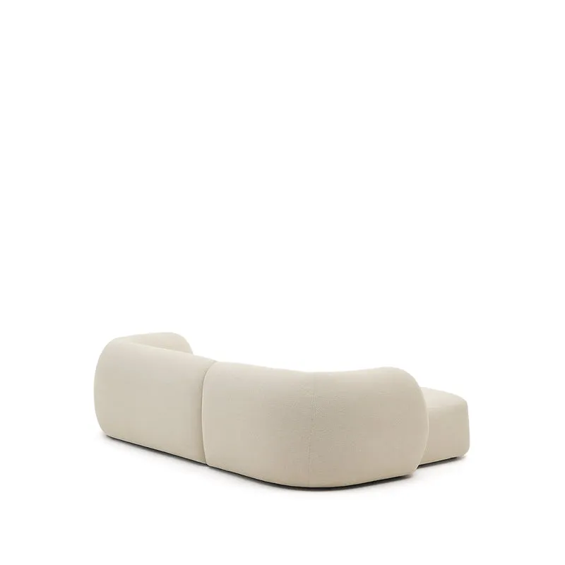 Martina ecru chenille 3-seater modular sofa with left chaise longue 287cm