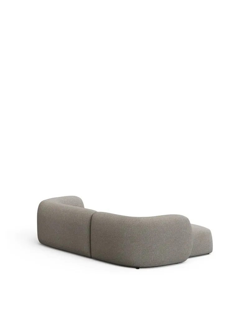 Martina stone-coloured chenille 3-seater modular sofa with left chaise longue 287cm
