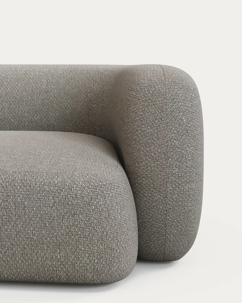 Martina stone-coloured chenille 3-seater modular sofa with left chaise longue 287cm