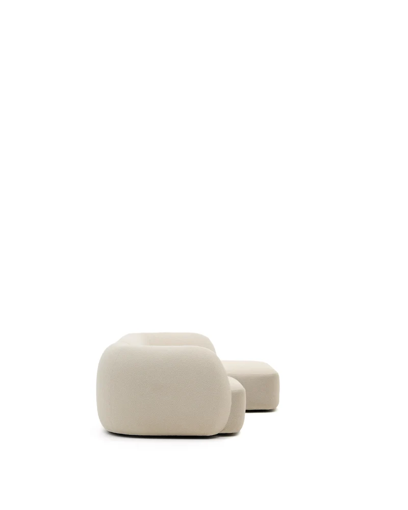 Martina ecru chenille 3-seater modular sofa with right chaise longue 287cm