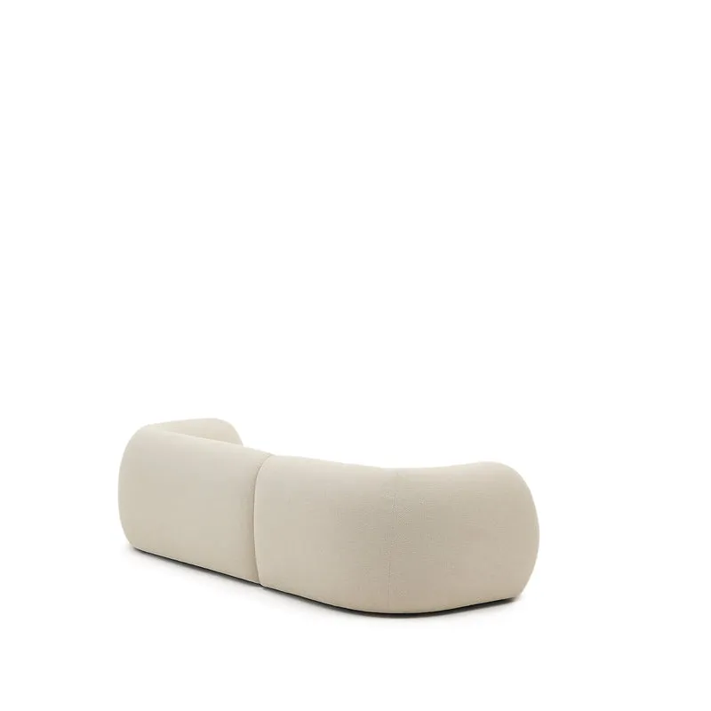 Martina ecru chenille 3-seater modular sofa with right chaise longue 287cm