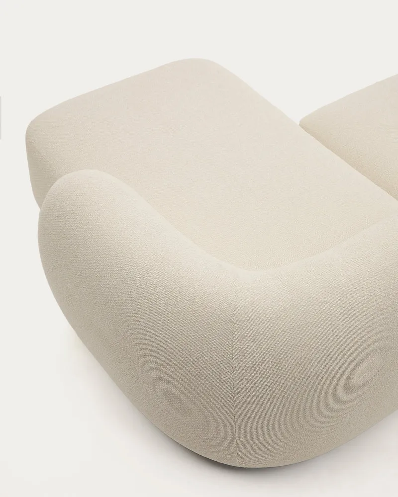 Martina ecru chenille 3-seater modular sofa with right chaise longue 287cm