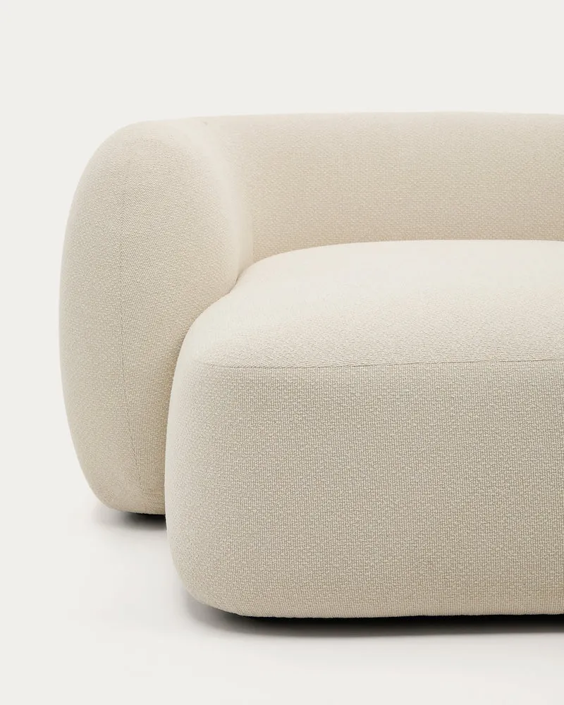 Martina ecru chenille 3-seater modular sofa with right chaise longue 287cm