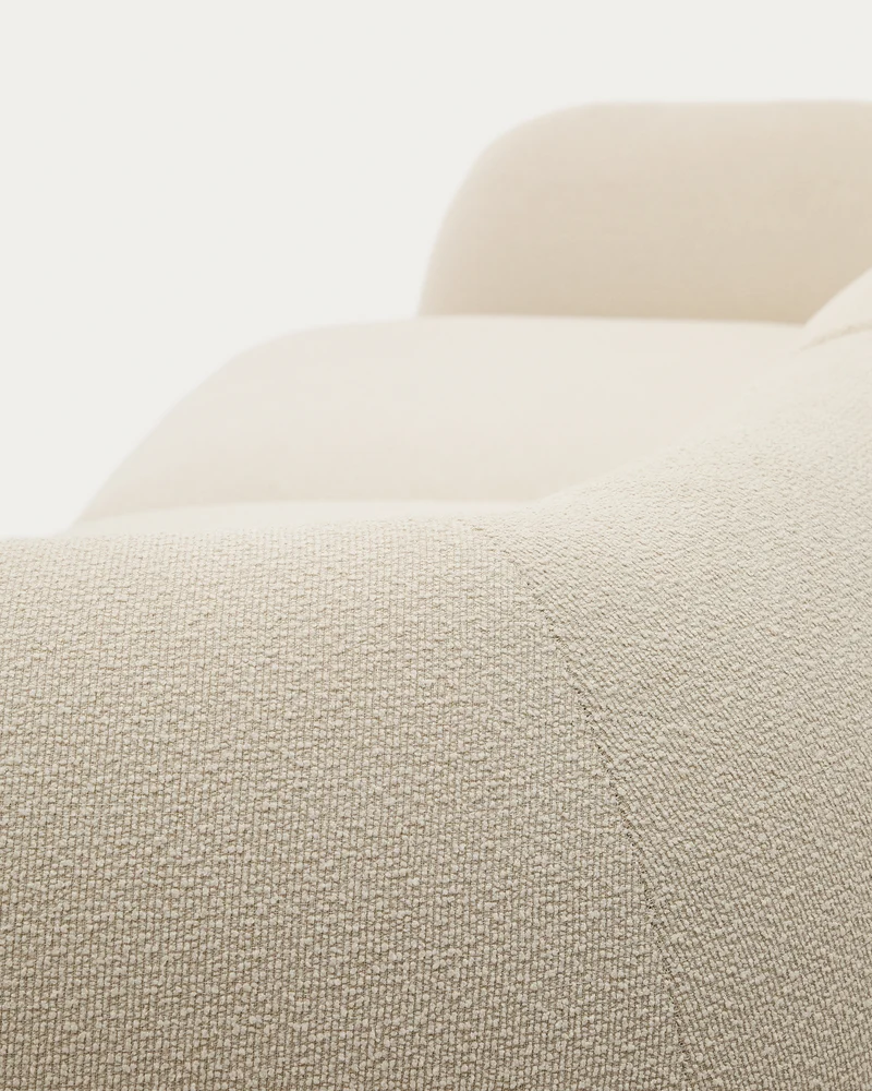 Martina ecru chenille 3-seater modular sofa with right chaise longue 287cm