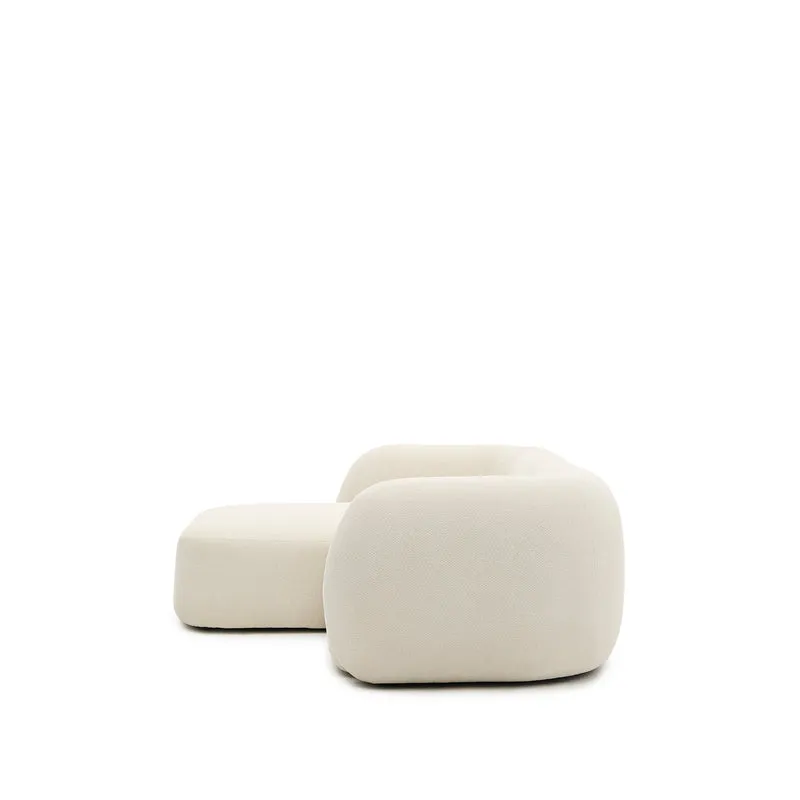 Martina ecru chenille 2-seater modular sofa with left chaise longue 230cm